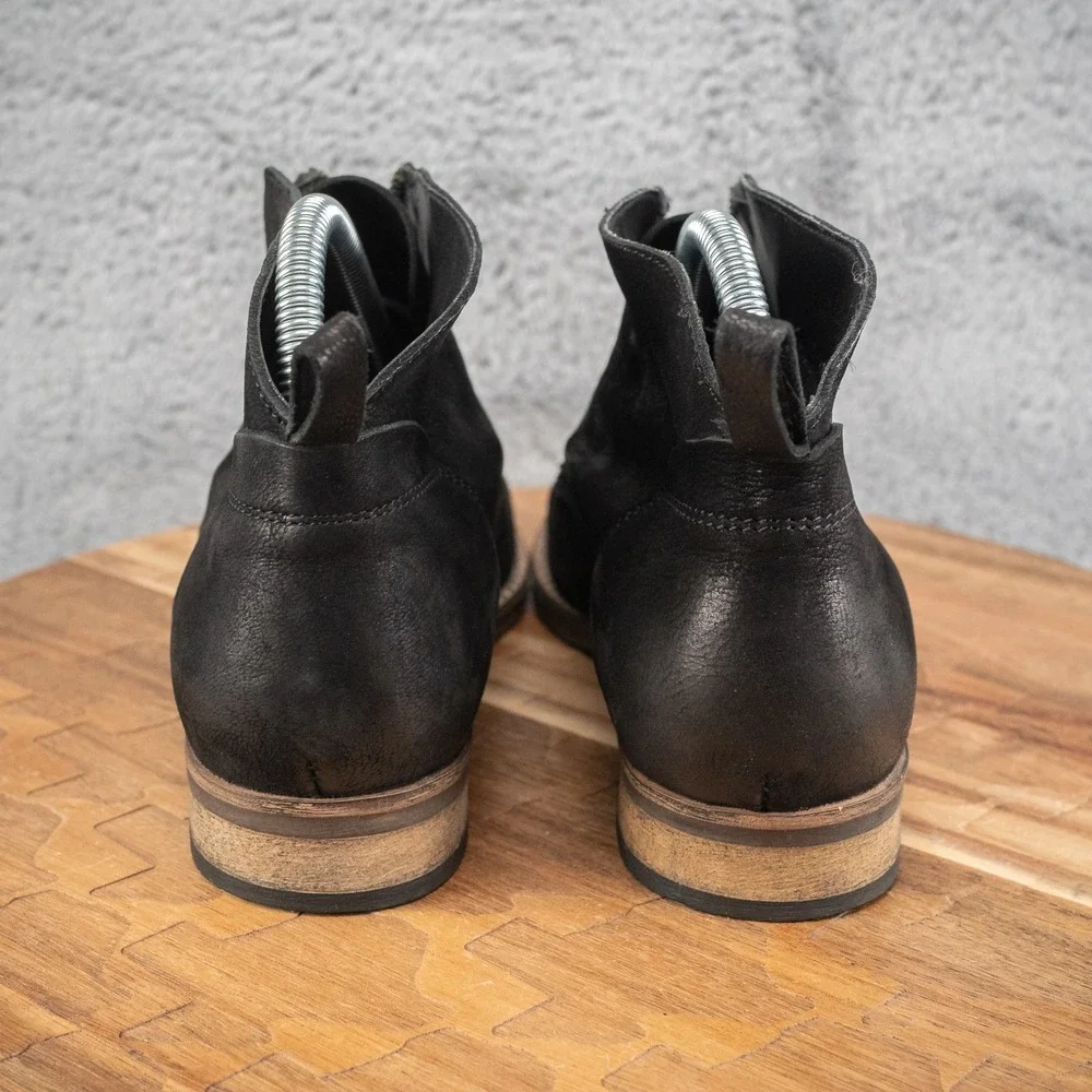 Diba Eli‎ Ankle Booties Women's Size 8 M Black Leather Front Zip